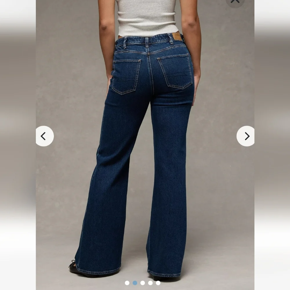 American Eagle Stretch High-Waisted Flare Jeans W/ Horsebit Chain Detail - Picture 2 of 9